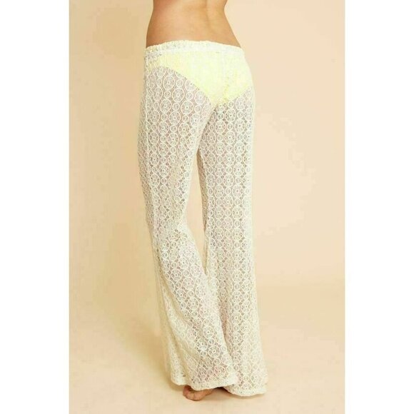 Eberjey Women's Seashell My Bell Margaux Cotton Crochet Swim Pants Size S/M - Picture 2 of 6